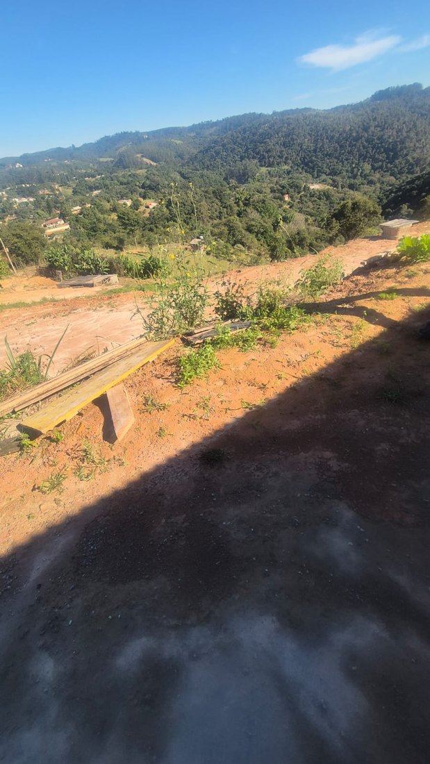 Terreno da chácara, com vista para o vale e a mata